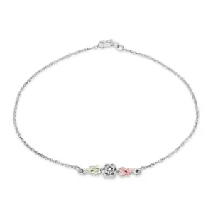 Rose Ankle - Sterling Silver Black Hills Gold Bracelet