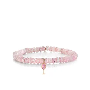 Rose Gold & Pink Sapphire Small Wine Glass on Mystic Pink Grapolite
