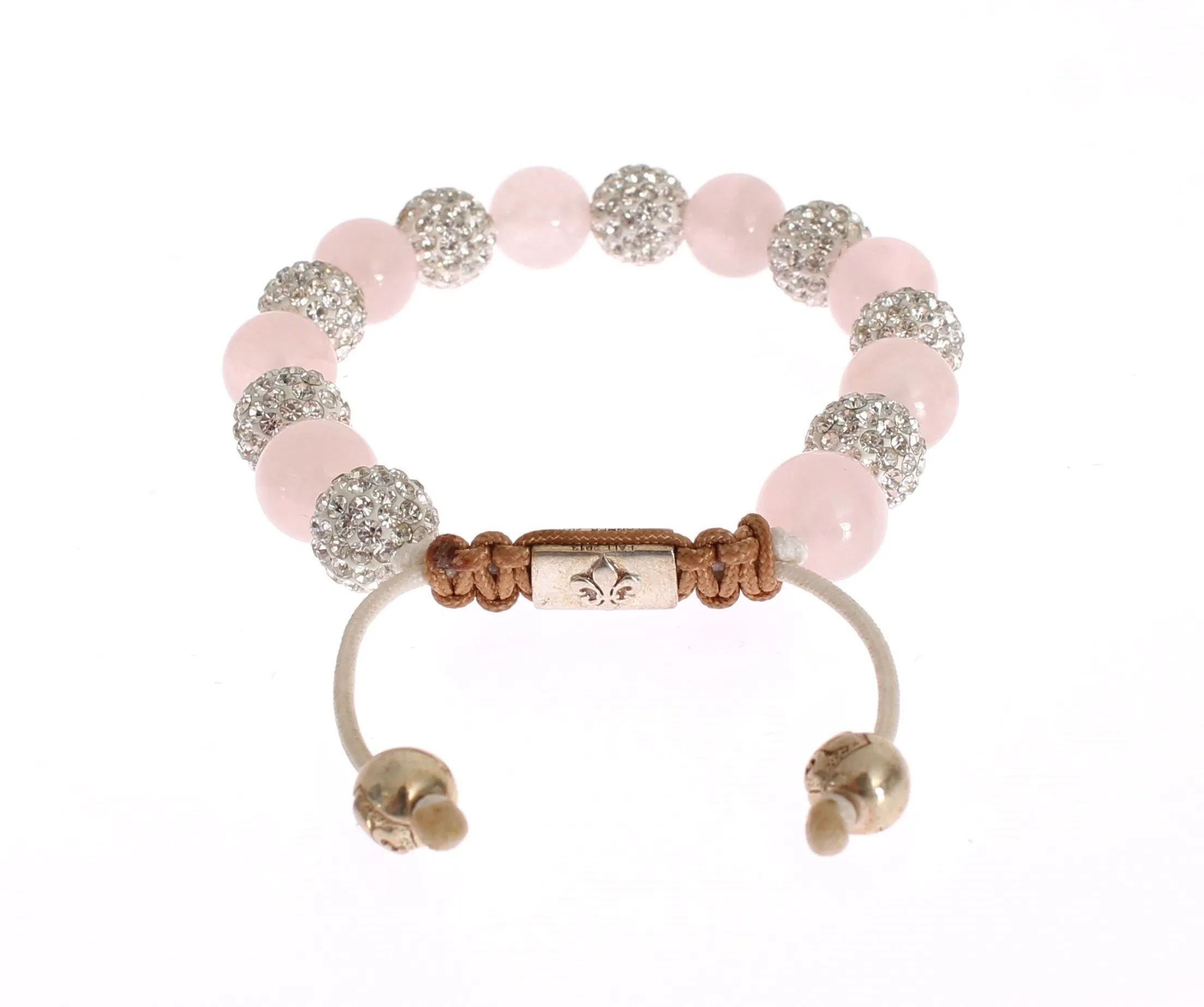 Rose Quartz Crystal 925 Logo Bracelet