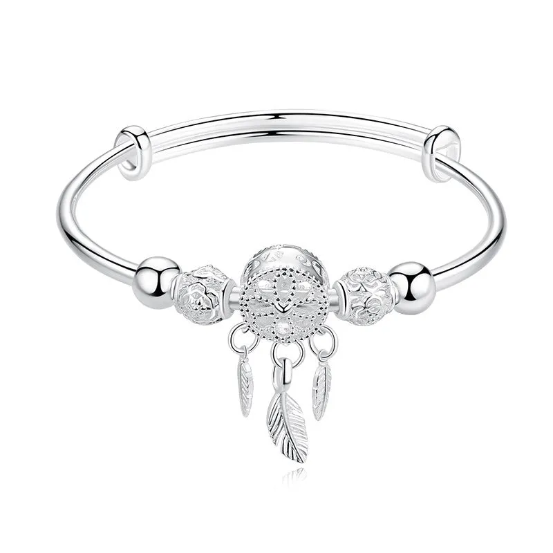 Round Bead Charm Bracelet