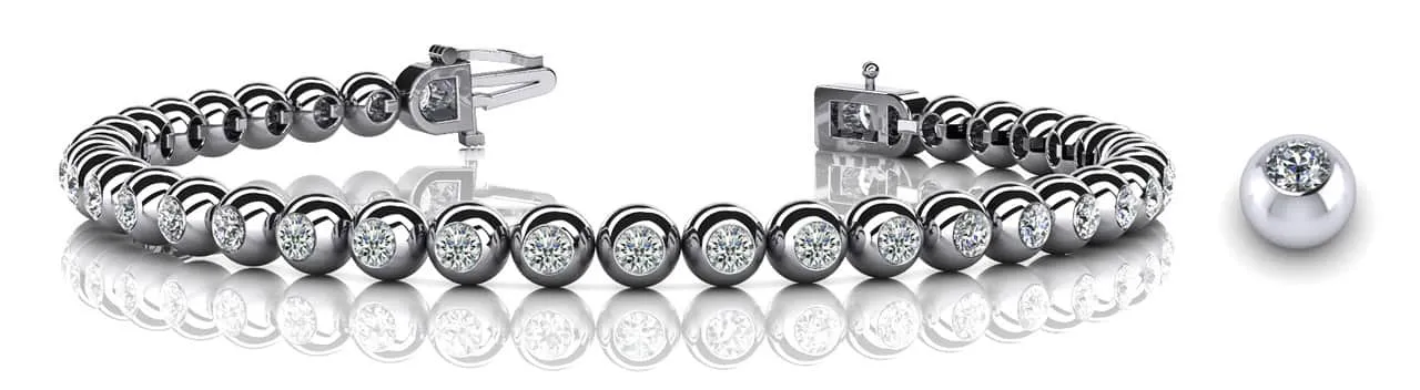 Round Bezel Set Lab-Grown Diamond Tennis Bracelet with 4.03 ct.(finished) 3.1mm