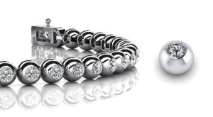 Round Bezel Set Lab-Grown Diamond Tennis Bracelet with 4.03 ct.(finished) 3.1mm