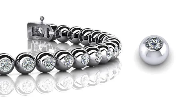 Round Bezel Set Lab-Grown Diamond Tennis Bracelet with 4.03 ct.(finished) 3.1mm