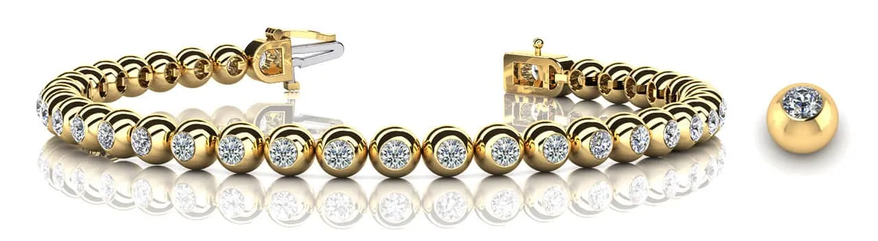 Round Bezel Set Lab-Grown Diamond Tennis Bracelet with 4.03 ct.(finished) 3.1mm