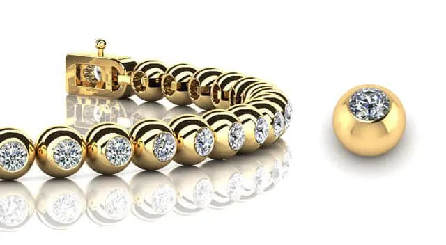 Round Bezel Set Lab-Grown Diamond Tennis Bracelet with 4.03 ct.(finished) 3.1mm