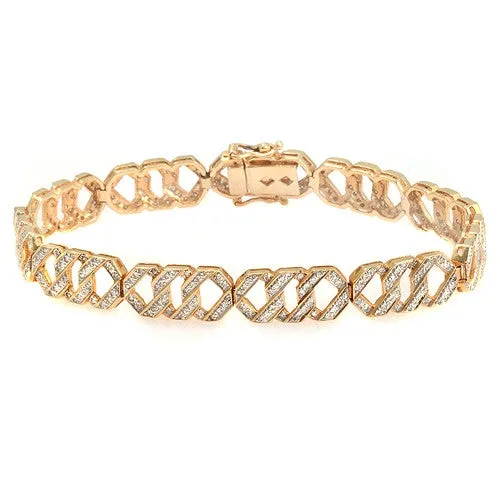 Round-cut Pave Diamond Bracelet in 18K Yellow Gold