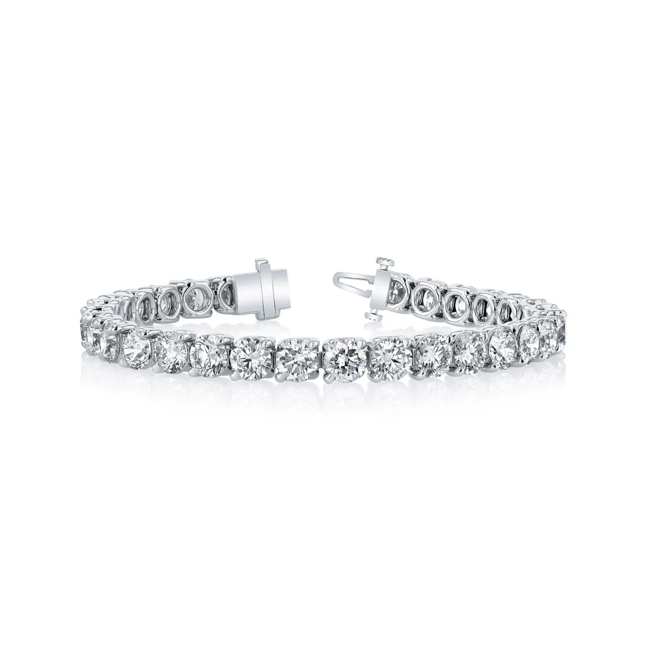 Round Cut Platinum 15.08ct Buttercup Diamond Tennis Bracelet