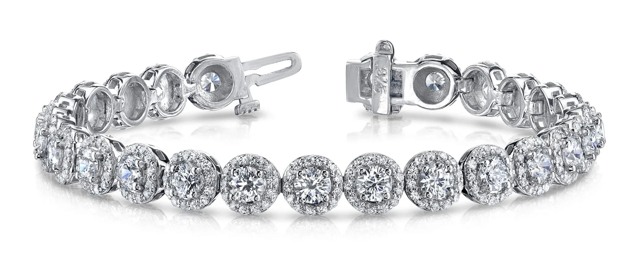 Round Halo Diamond Bracelet with 5.37 ct.(finished) 1mm, 3.2mm
