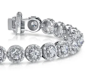 Round Halo Diamond Bracelet with 5.37 ct.(finished) 1mm, 3.2mm