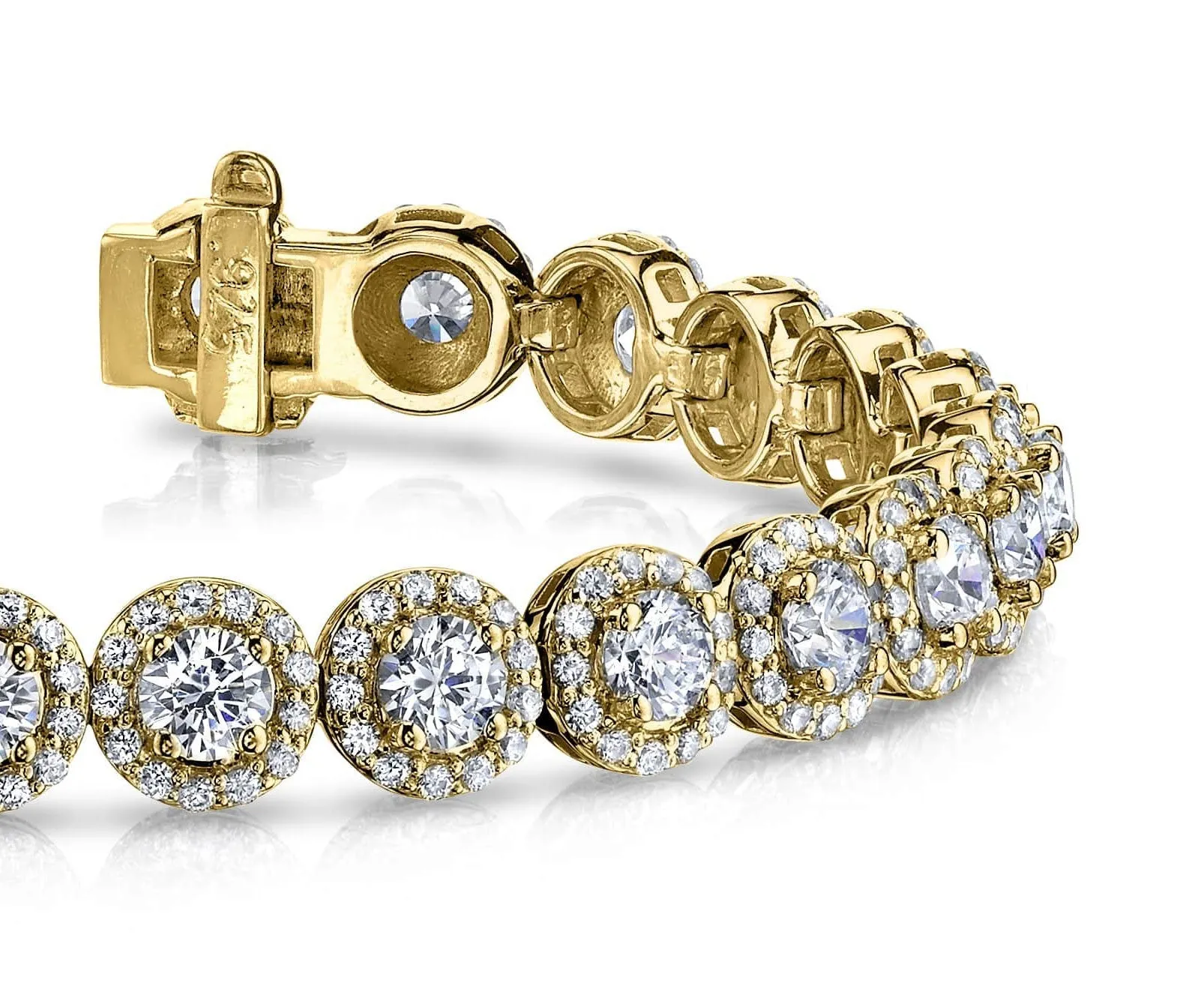 Round Halo Diamond Bracelet with 5.37 ct.(finished) 1mm, 3.2mm