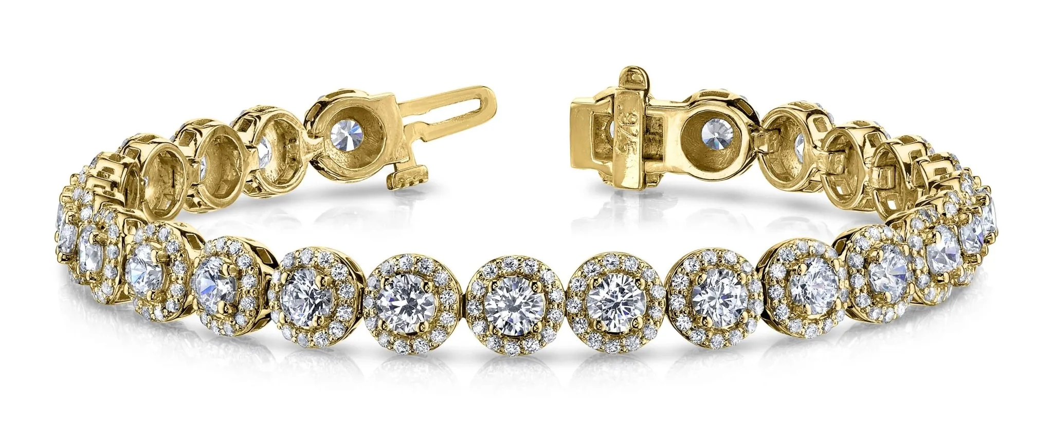 Round Halo Diamond Bracelet with 5.37 ct.(finished) 1mm, 3.2mm