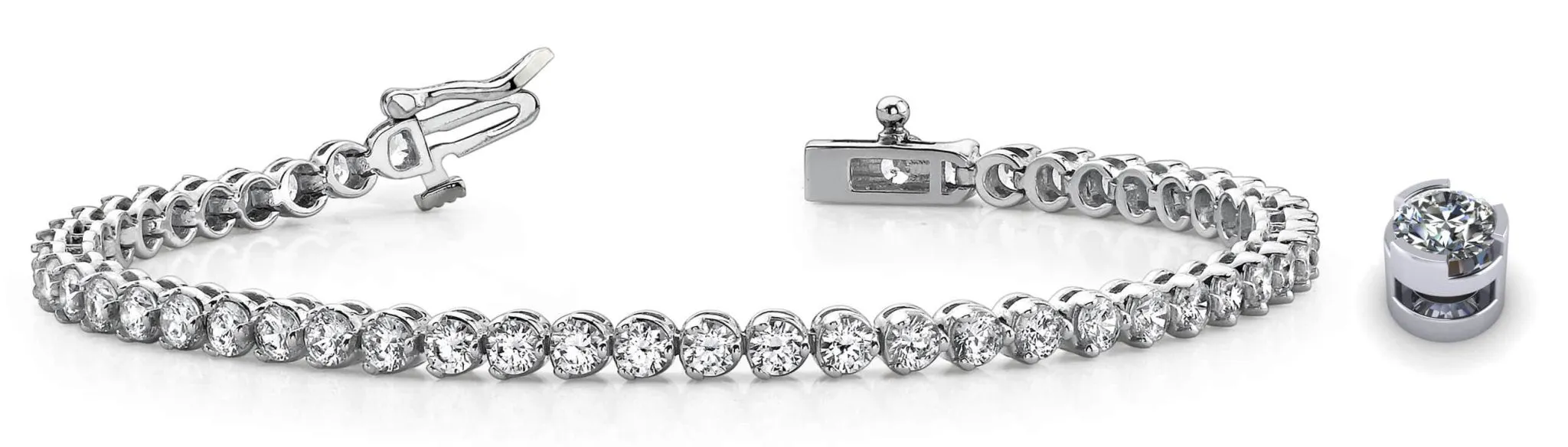 Round Prong Set Lab-Grown Diamond Tennis Bracelet with 6.02 ct.(finished) 3.2mm