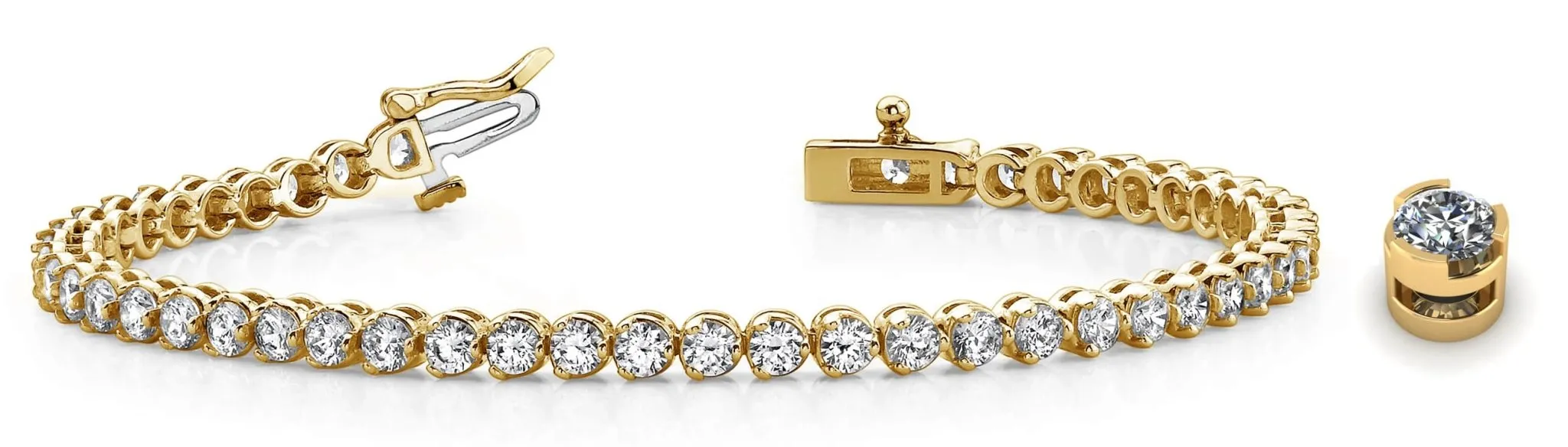Round Prong Set Lab-Grown Diamond Tennis Bracelet with 6.02 ct.(finished) 3.2mm