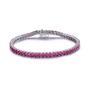 Ruby 925 Sterling Silver Tennis Bracelet Jewelry