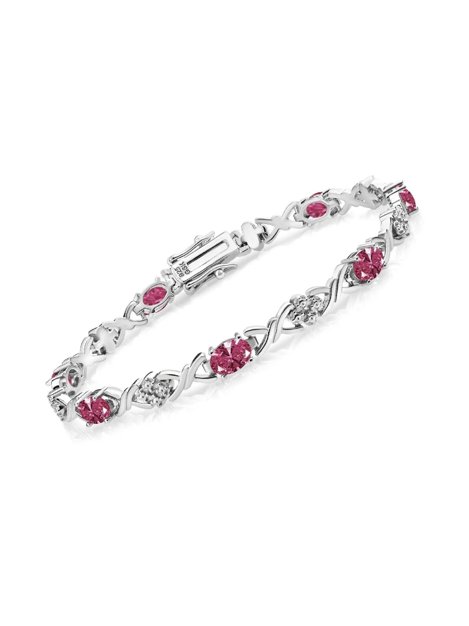 Ruby 925 Sterling Silver Tennis Bracelet Jewelry