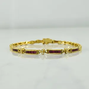 Ruby & Diamond Bracelet | 0.64ctw, 0.03ctw | 7.25" |