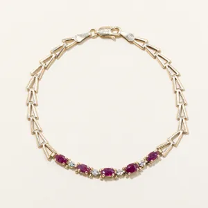 Ruby & Diamond Bracelet | 1.00ctw, 0.02ctw | 7" |