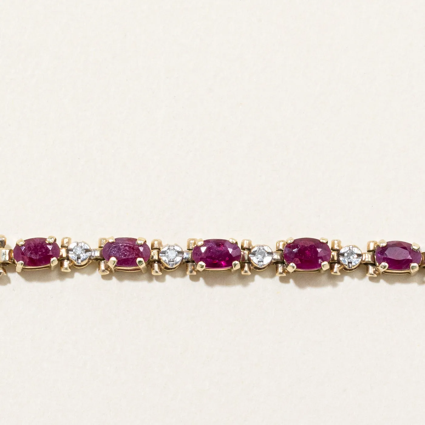 Ruby & Diamond Bracelet | 1.00ctw, 0.02ctw | 7" |