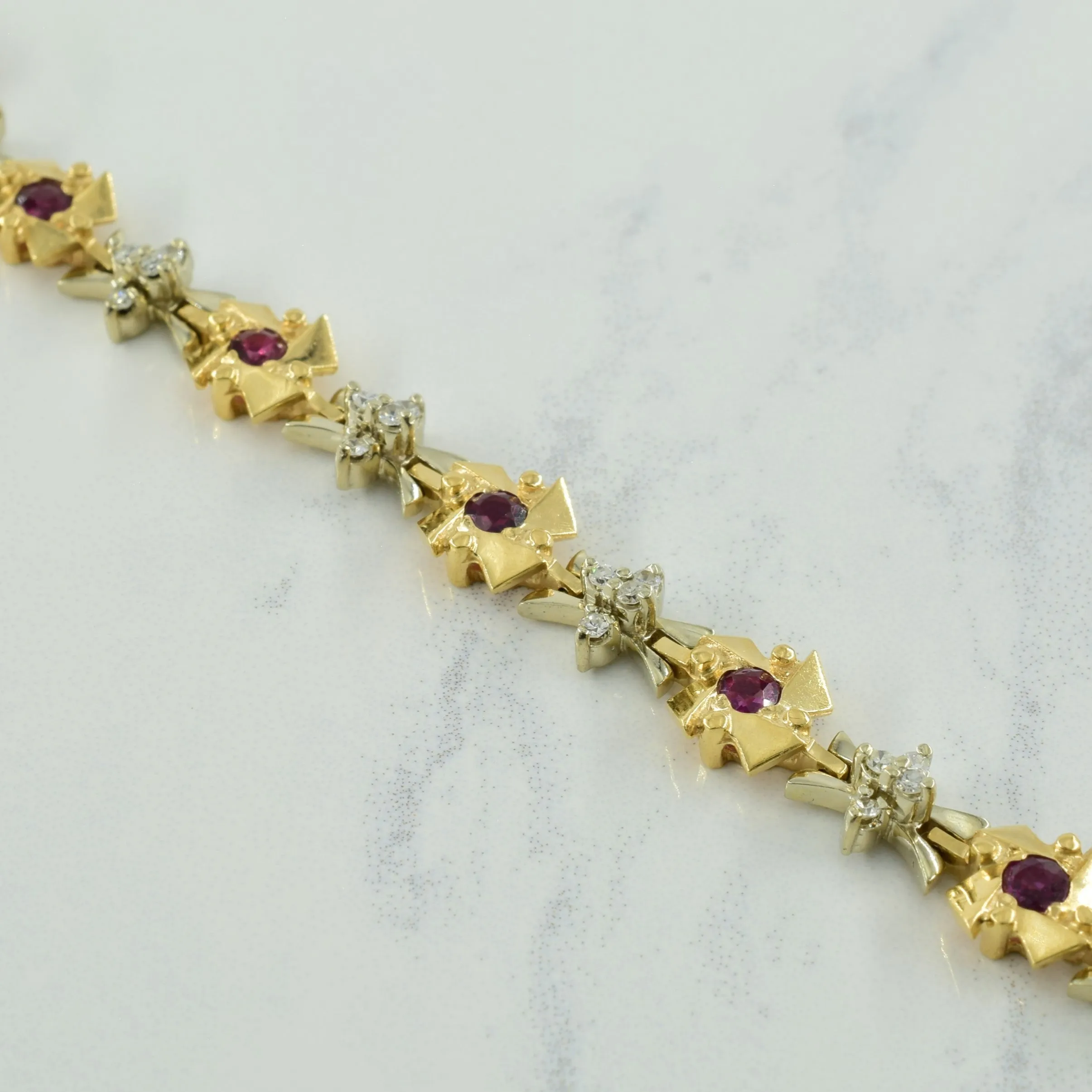 Ruby & Diamond Bracelet | 1.00ctw, 0.40ctw | 7.25" |