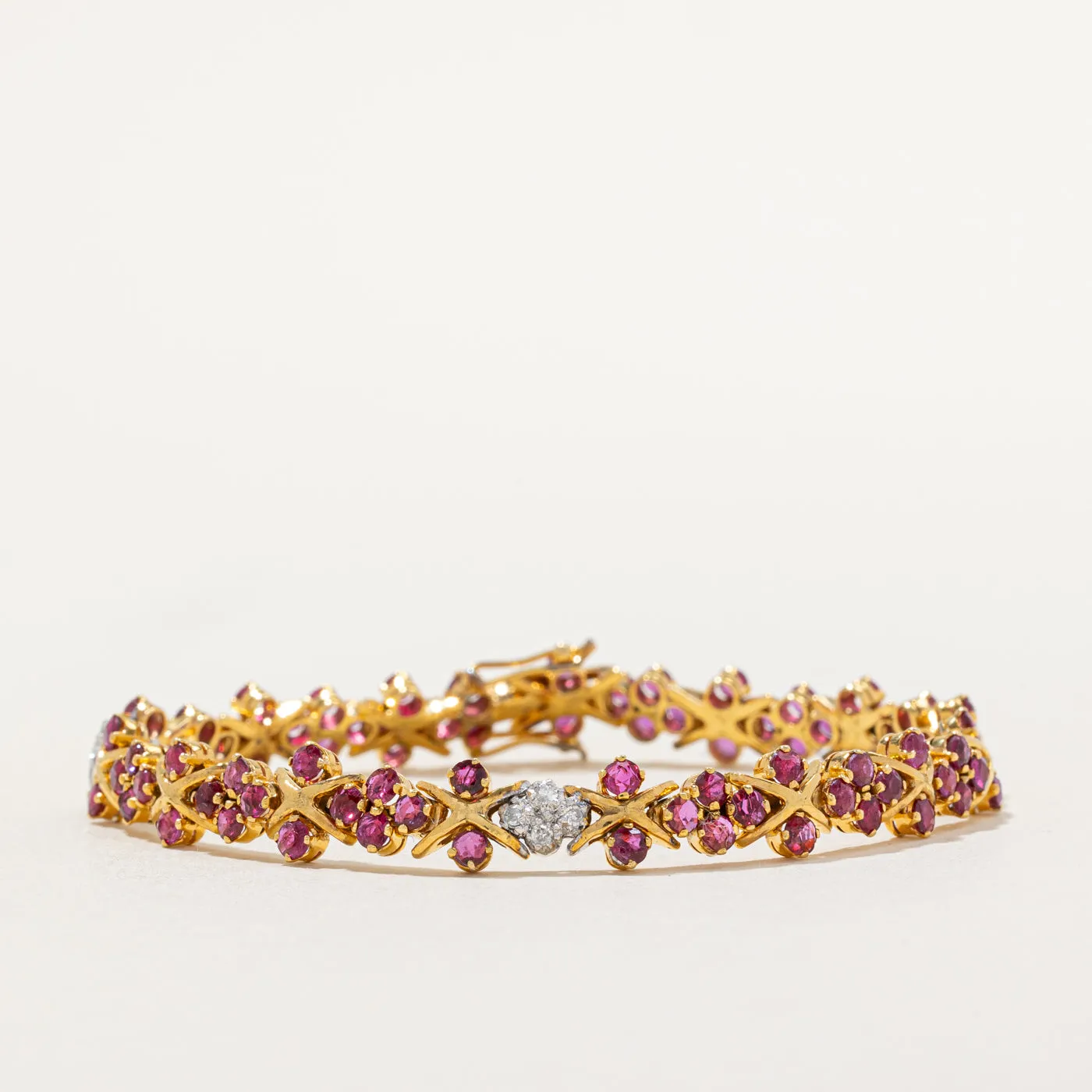 Ruby & Diamond Bracelet | 2.00ctw, 0.12ctw | 6.75" |