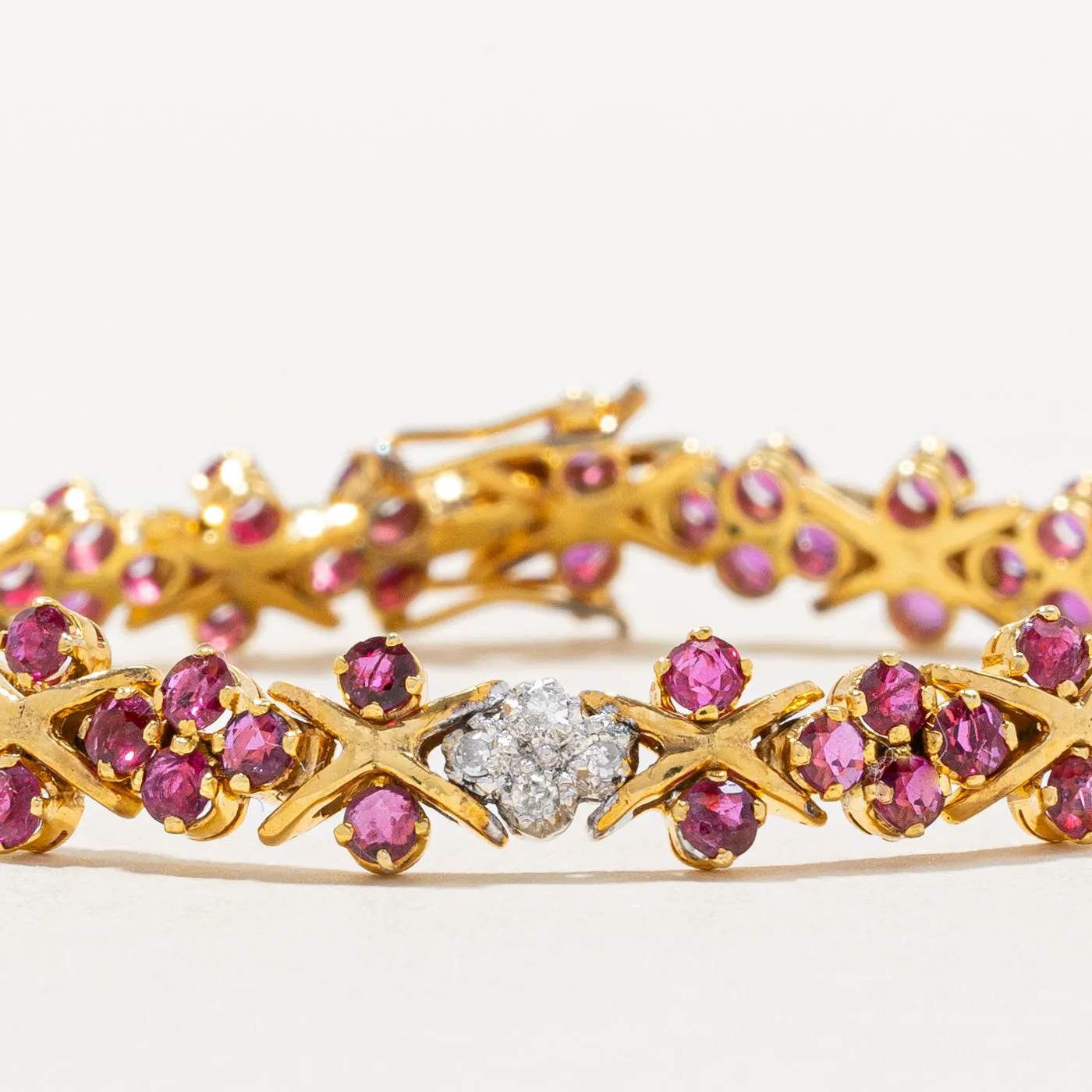 Ruby & Diamond Bracelet | 2.00ctw, 0.12ctw | 6.75" |