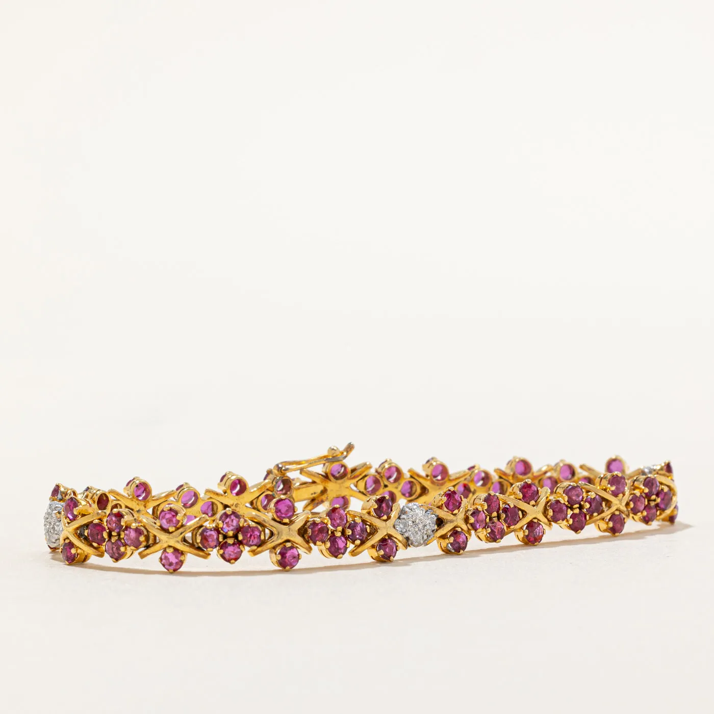 Ruby & Diamond Bracelet | 2.00ctw, 0.12ctw | 6.75" |