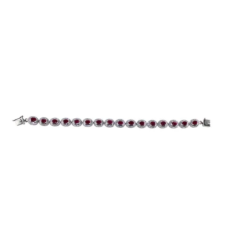 Ruby and Cubic Zirconia Bracelet