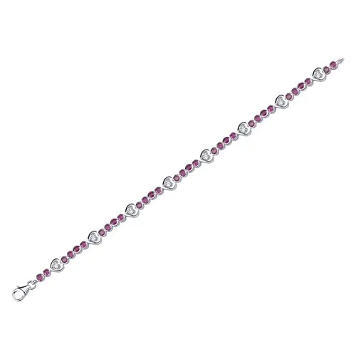 Ruby Bracelet Sterling Silver Round Shape 3.75 Carats