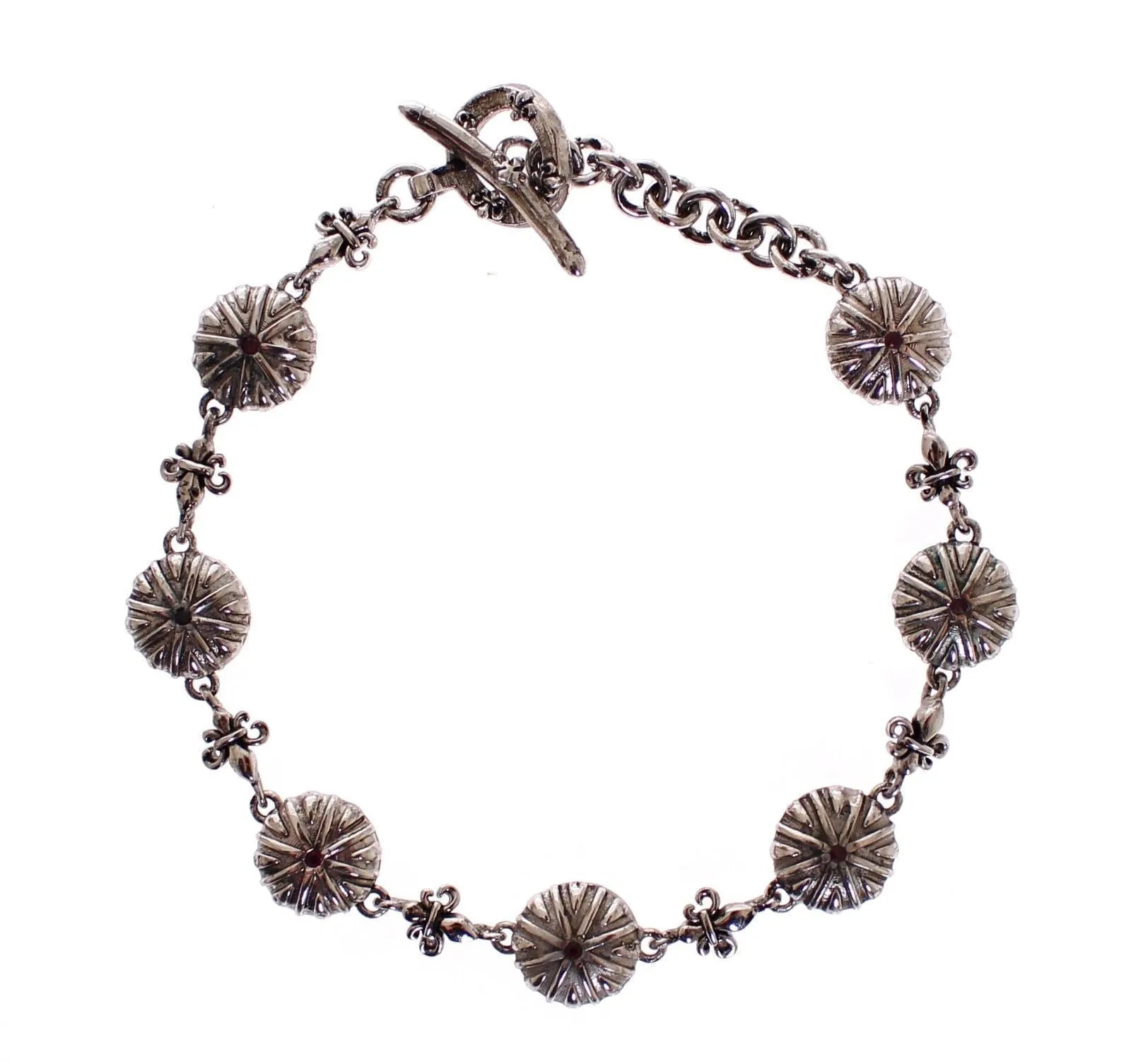 Ruby Logo Silver Men's Bracelet