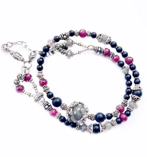Ruby Mala & Labradorite Wrap Bracelet