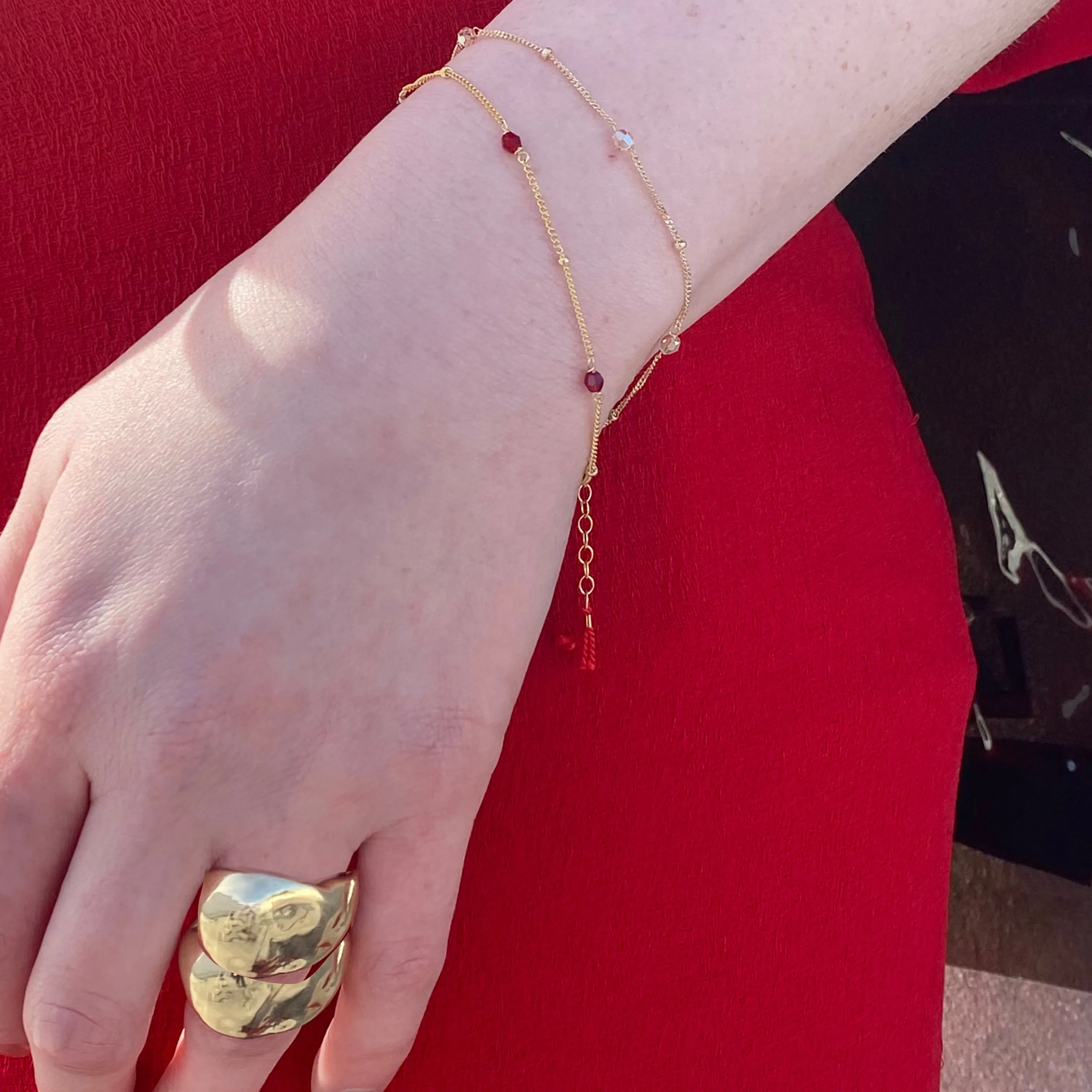 RUBY TASSEL BRACELET