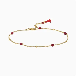 RUBY TASSEL BRACELET