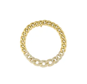 Sabel Collection Yellow Gold Diamond Graduated Link Bracelet
