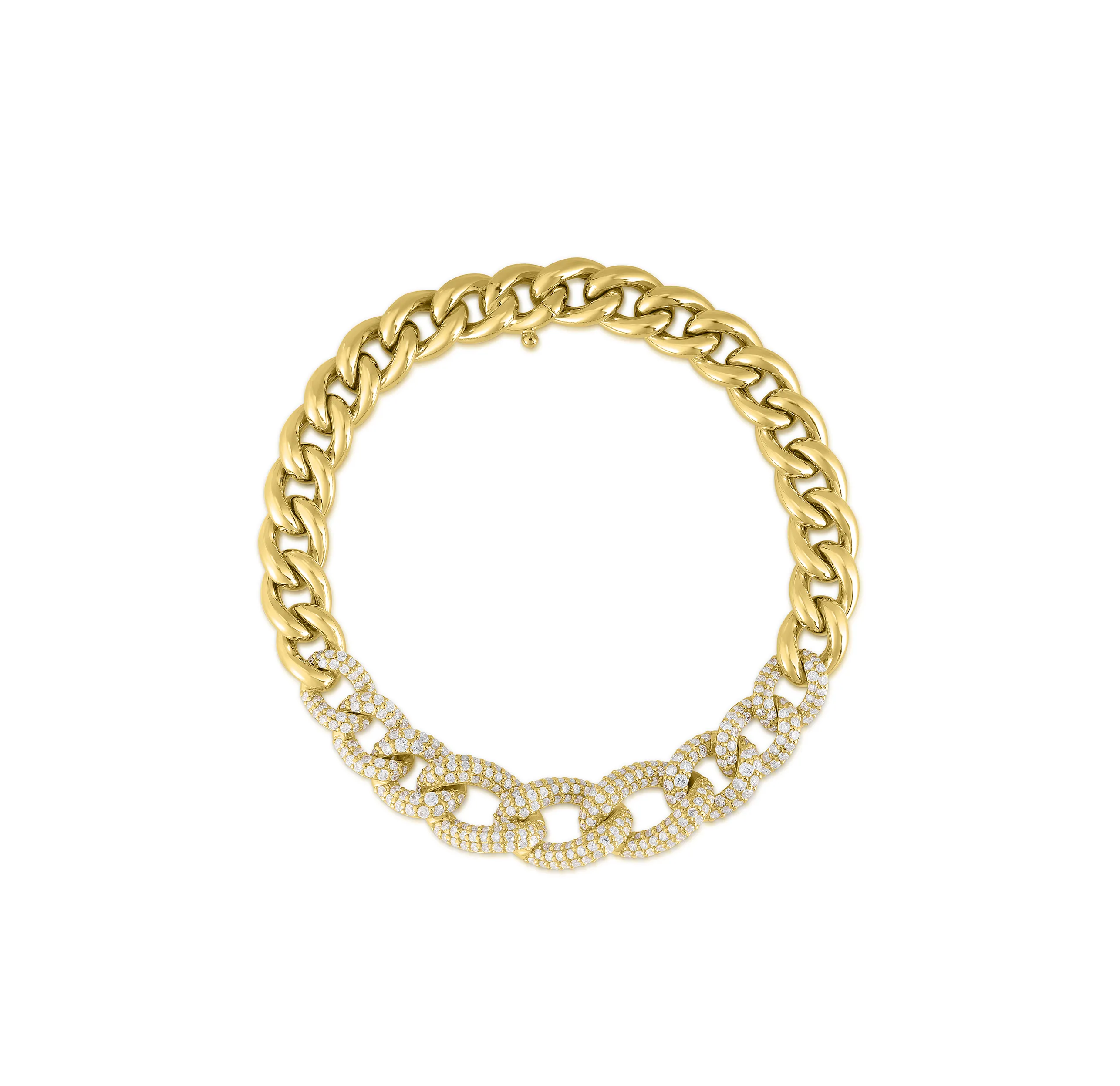 Sabel Collection Yellow Gold Diamond Graduated Link Bracelet