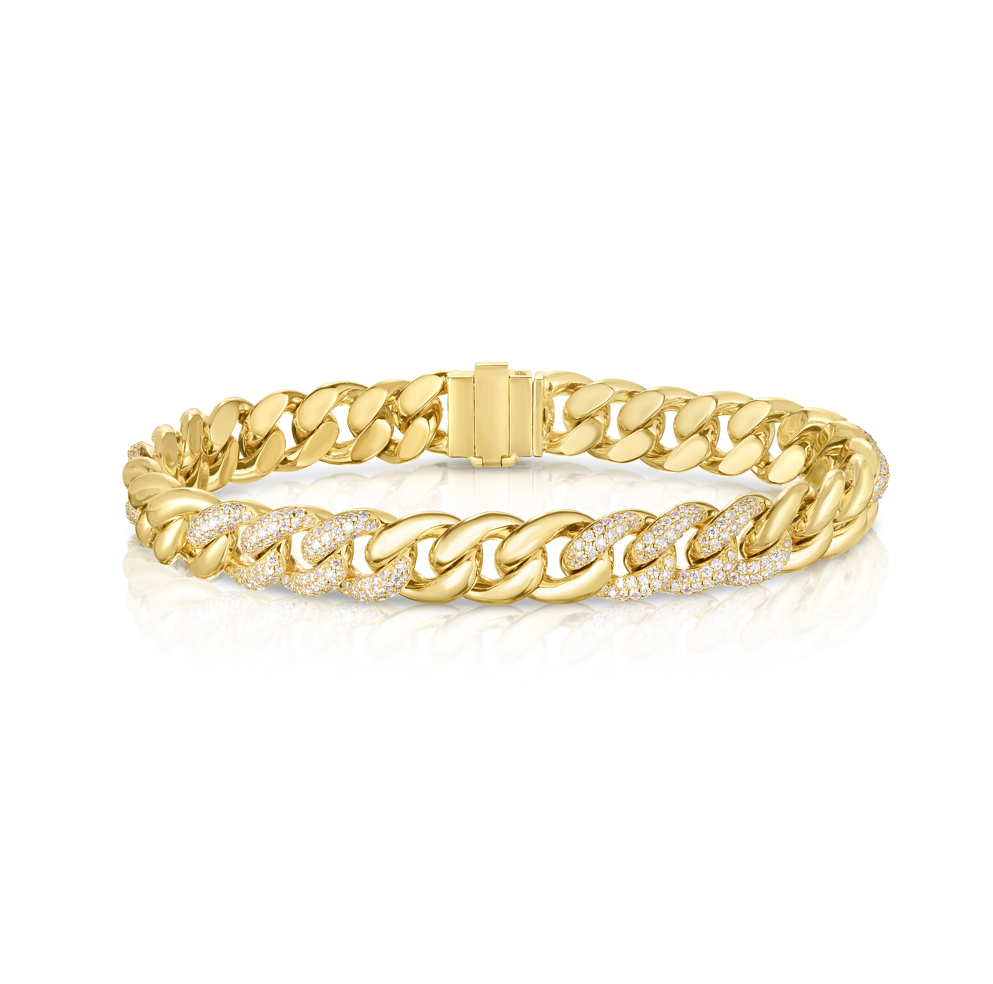 Sabel Collection Yellow Gold Diamond Link Men's Bracelet