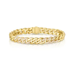 Sabel Collection Yellow Gold Diamond Link Men's Bracelet