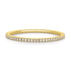 Sabel Collection Yellow Gold Single Diamond Row Bangle