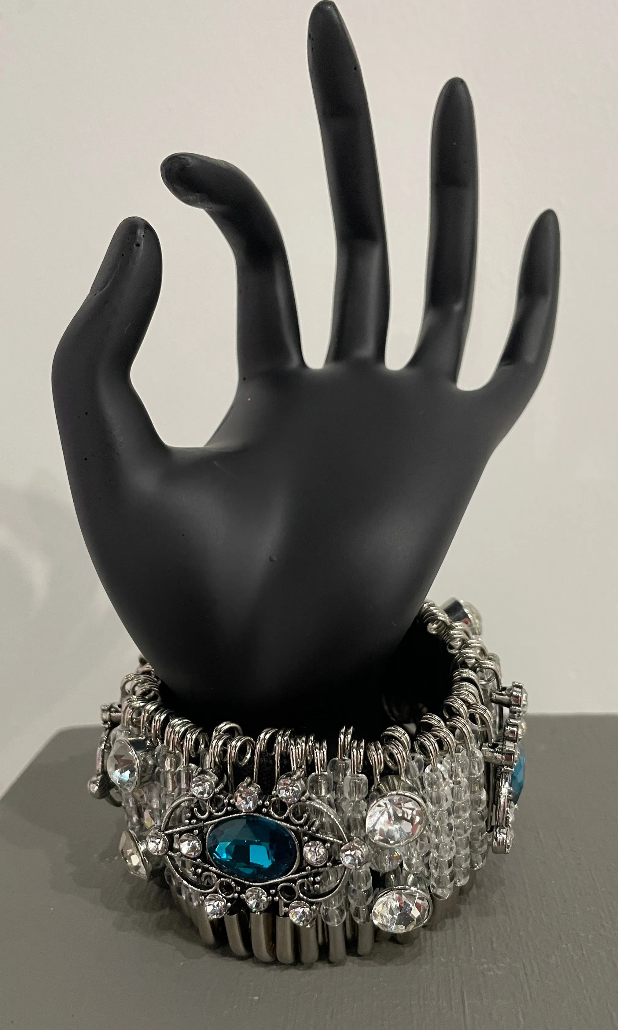 Safety Pin Bracelets by K. Joy Peters (Blue Jewels)