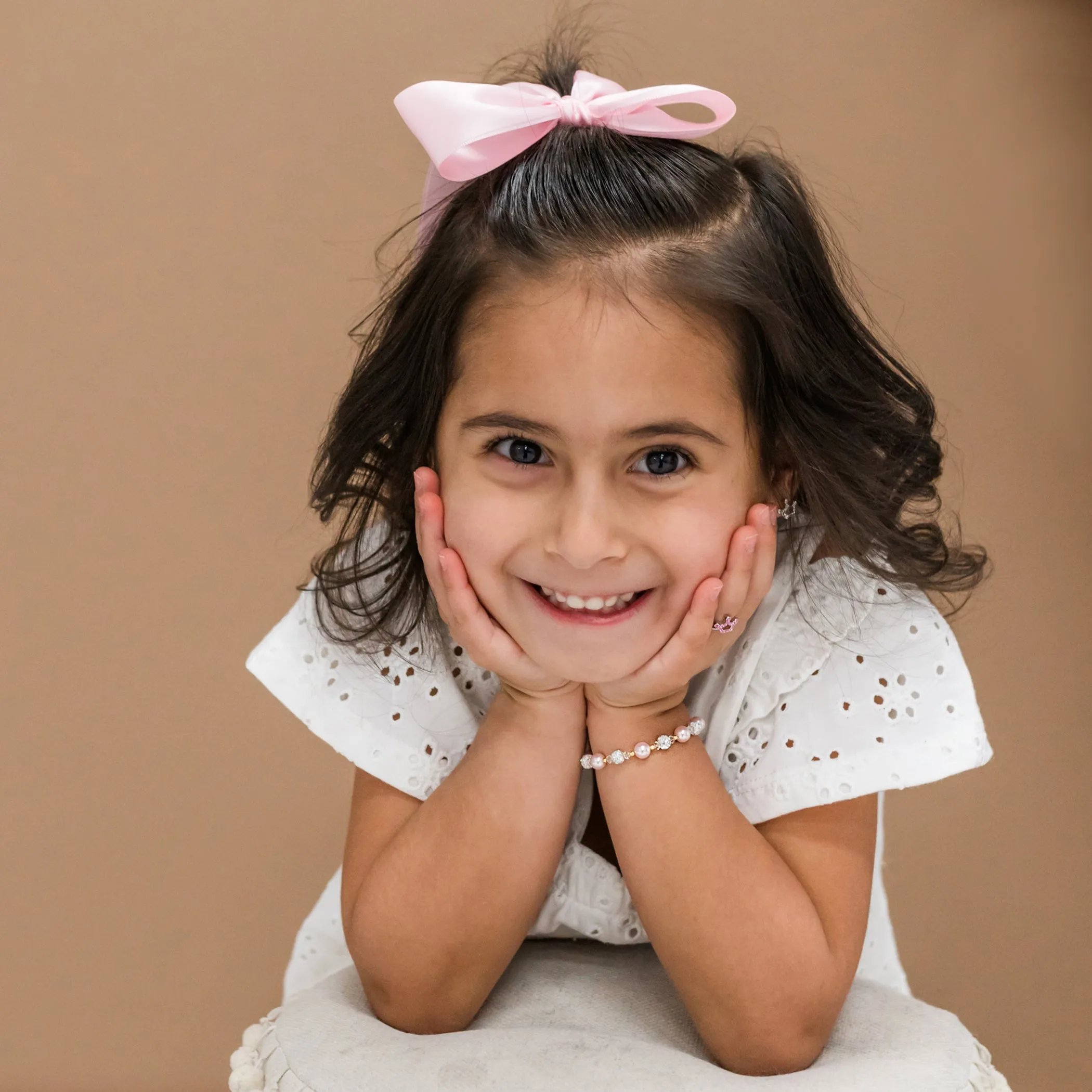 SALE! 14K Gold-Plated Pink Pearl Bracelet for Baby and Kids