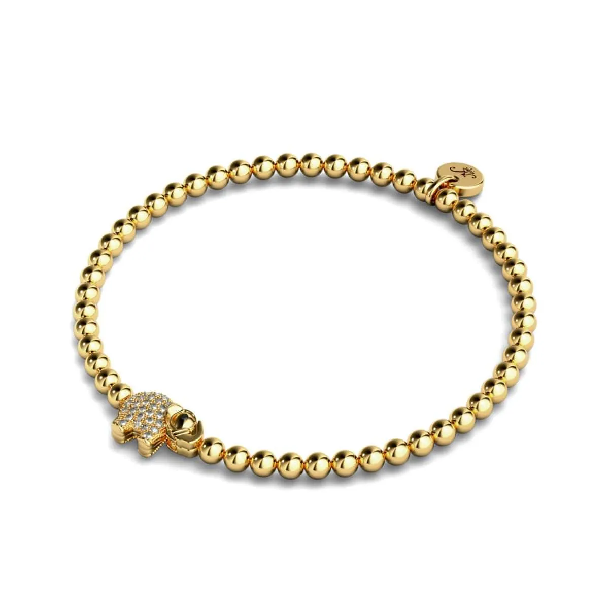 Sanctuary | 18k Gold | Crystal Elephant Charm Bracelet