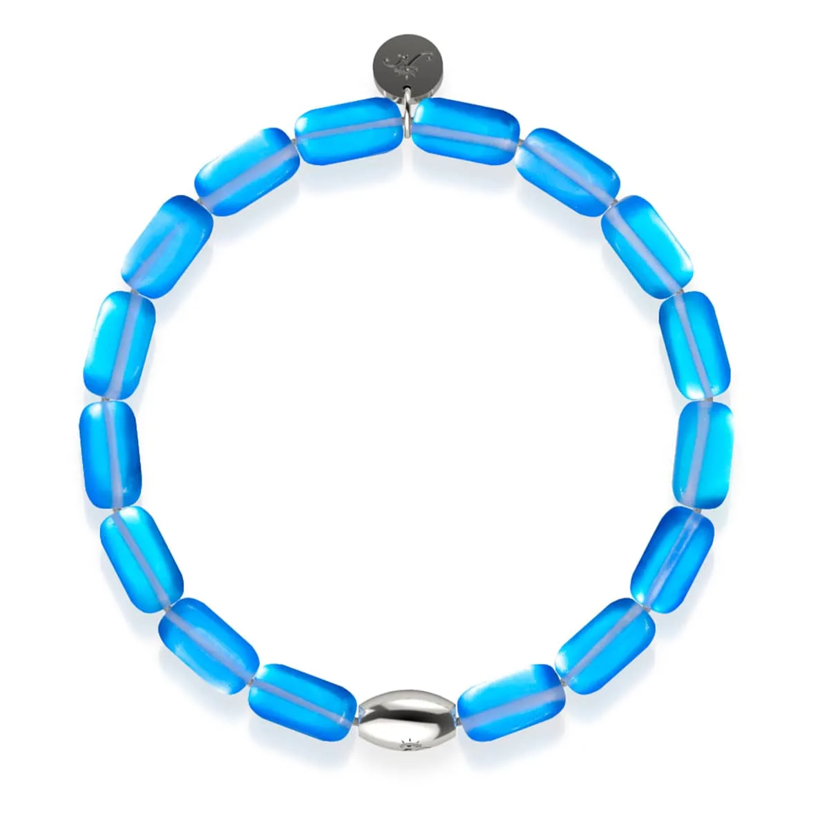 Sapphire | .925 Sterling Silver | Mermaid Glass Pebble Bracelet