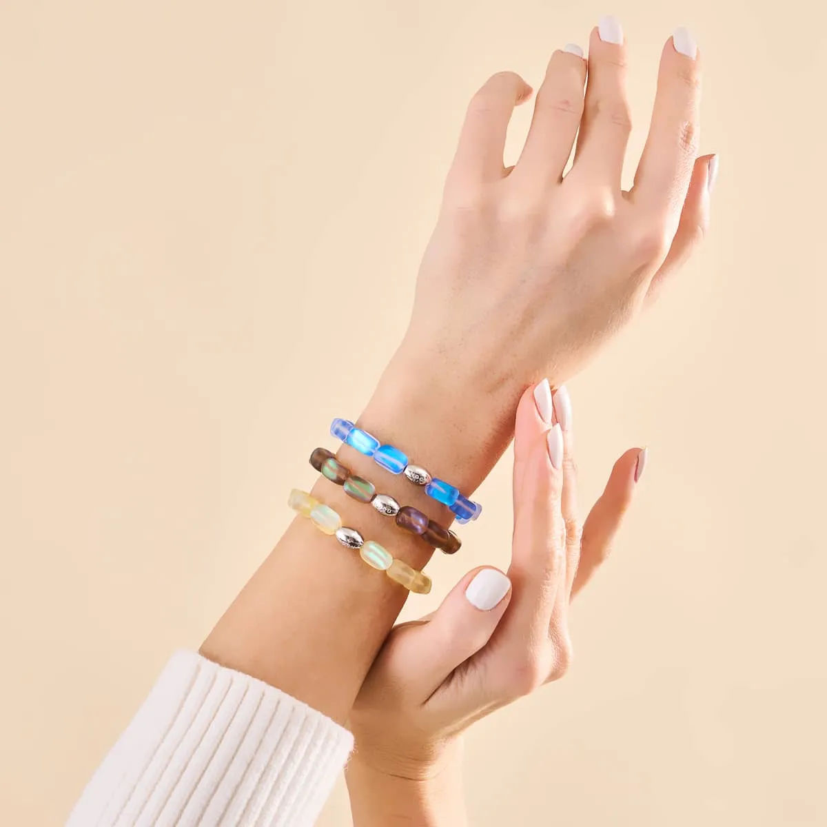 Sapphire | .925 Sterling Silver | Mermaid Glass Pebble Bracelet