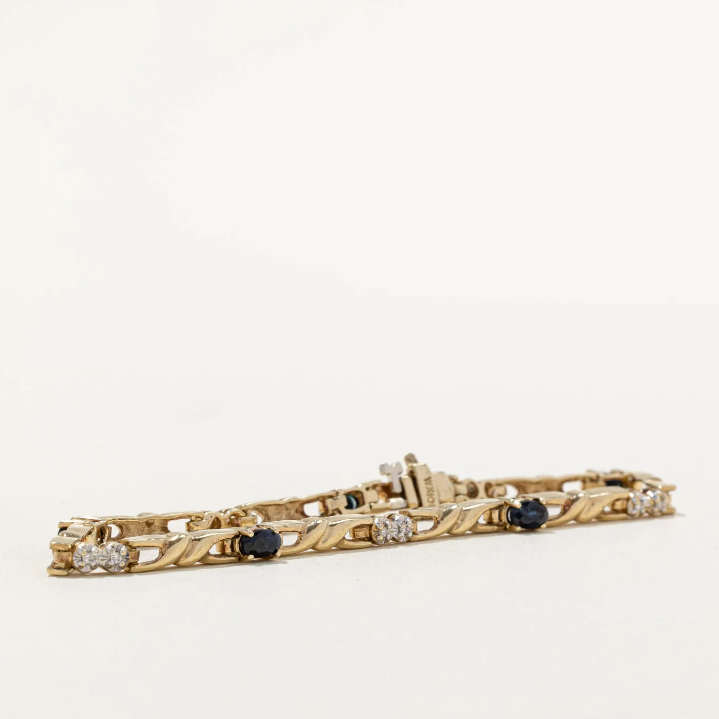 Sapphire & Diamond Bracelet | 1.20ctw, 0.08ctw | 7.25" |