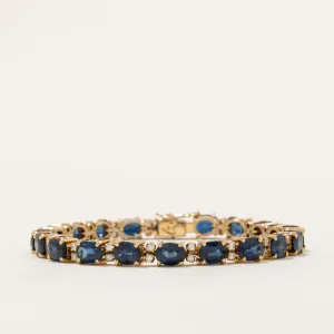 Sapphire & Diamond Tennis Bracelet | 8.00ctw, 0.48ctw | 6" |