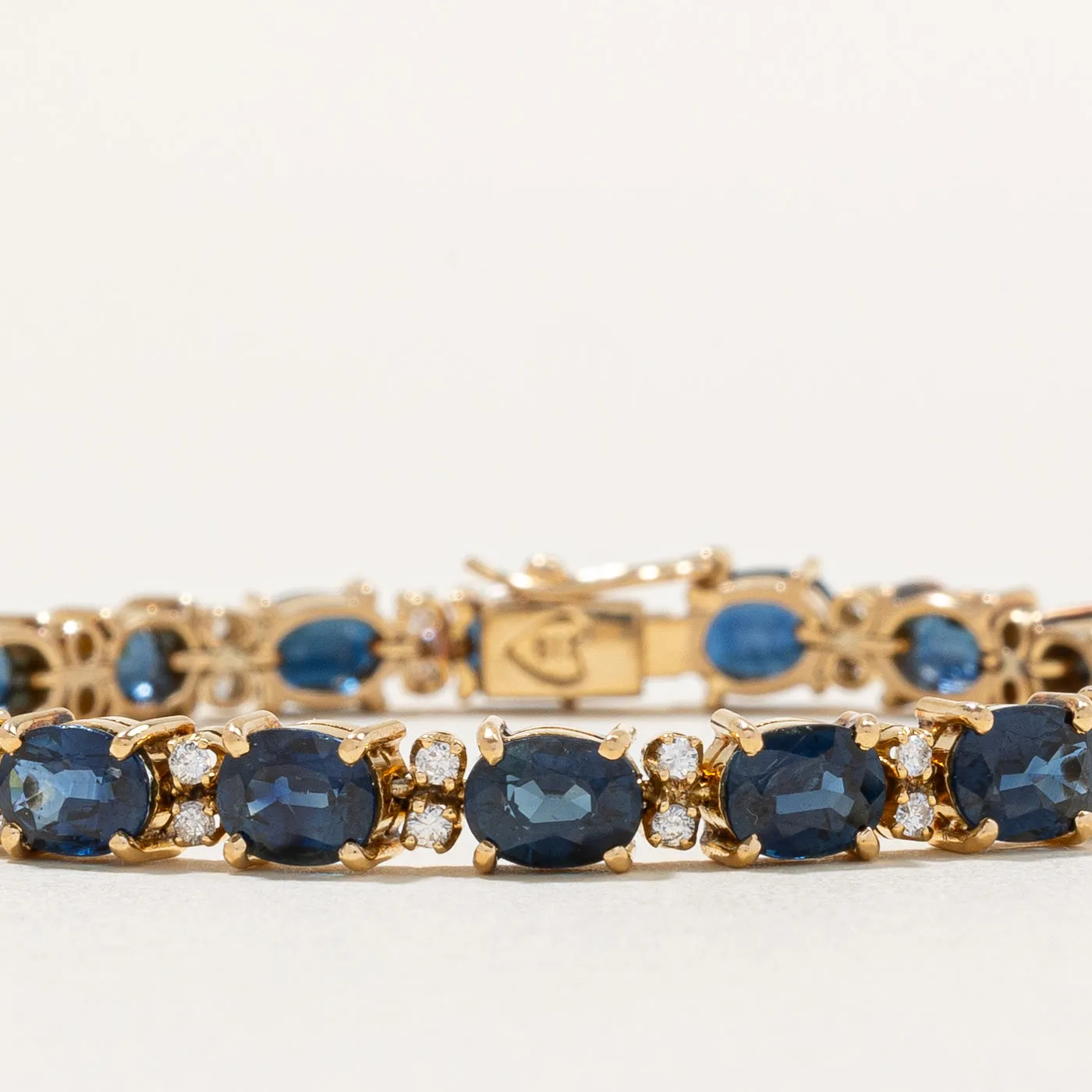 Sapphire & Diamond Tennis Bracelet | 8.00ctw, 0.48ctw | 6" |