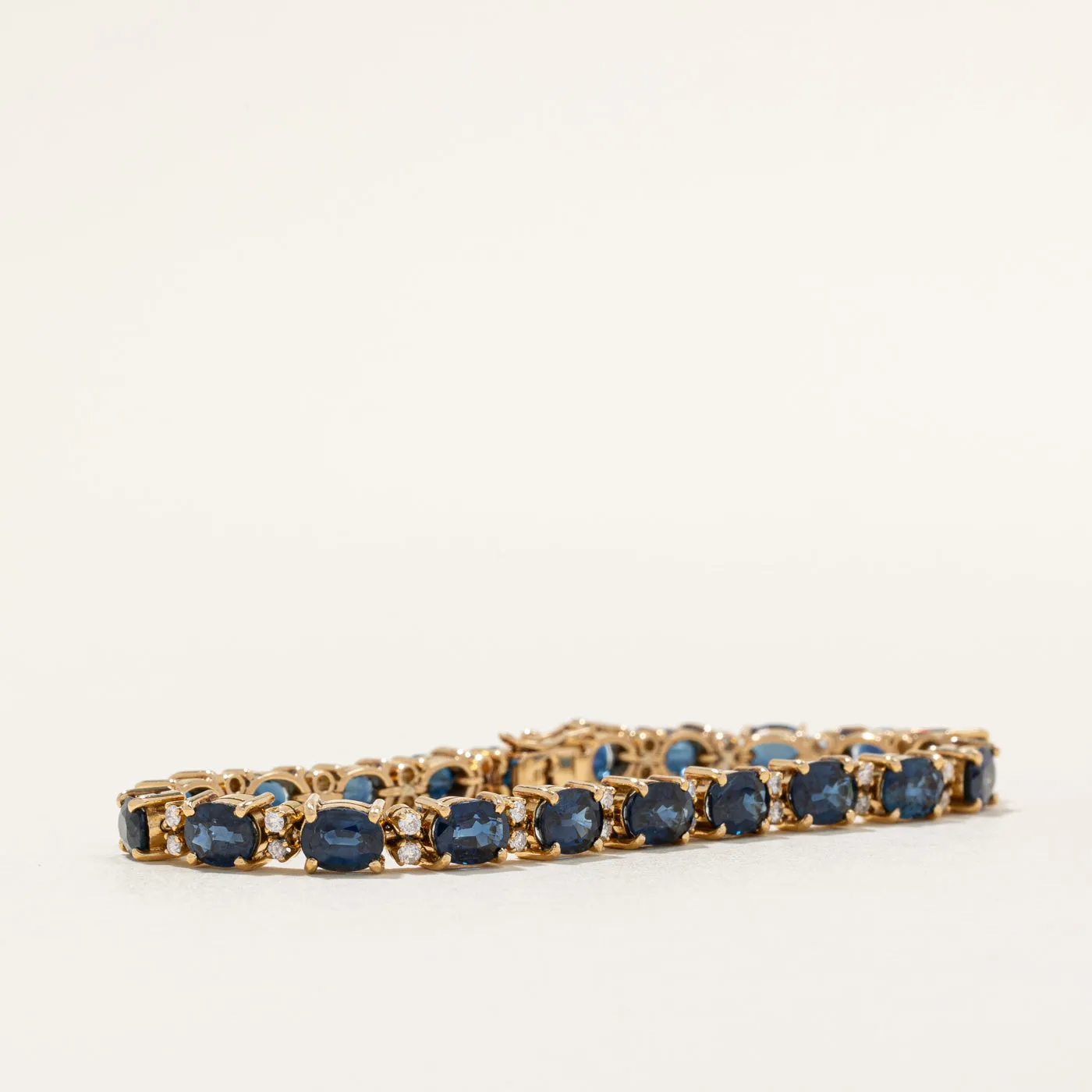Sapphire & Diamond Tennis Bracelet | 8.00ctw, 0.48ctw | 6" |