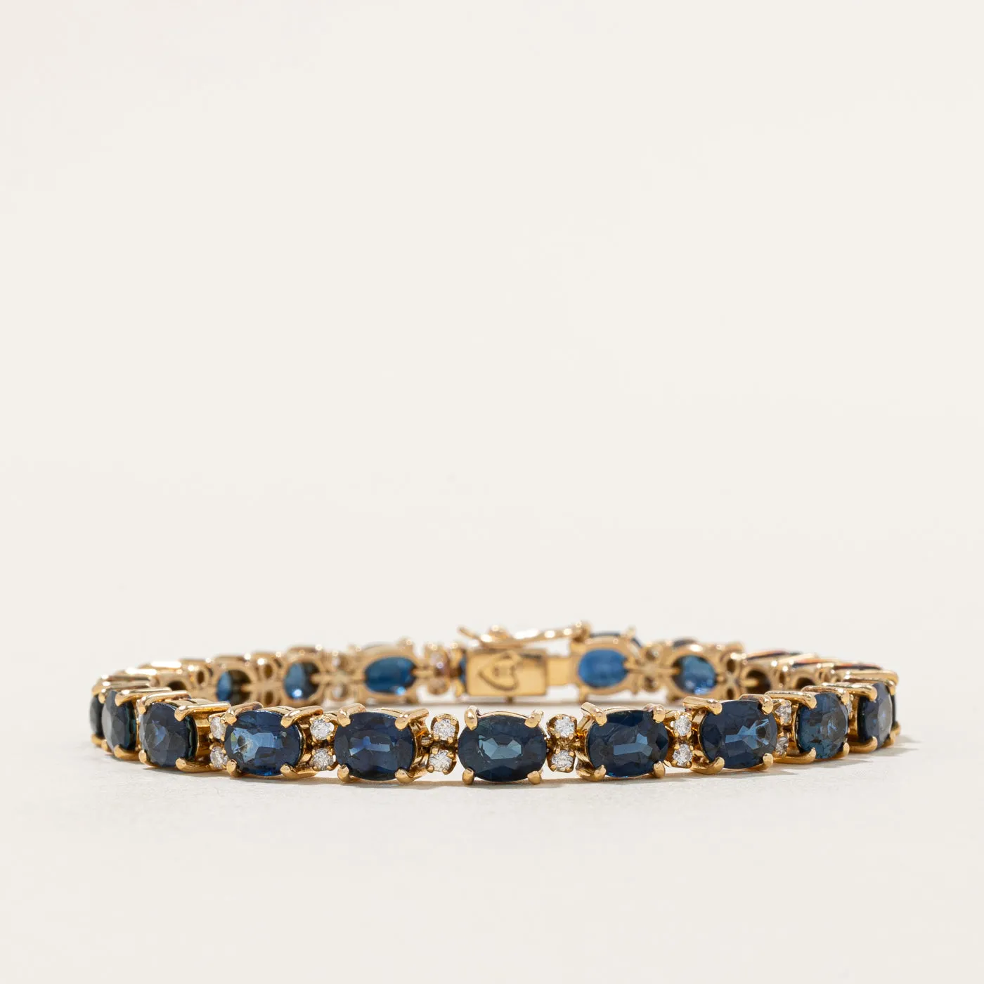 Sapphire & Diamond Tennis Bracelet | 8.00ctw, 0.48ctw | 6" |