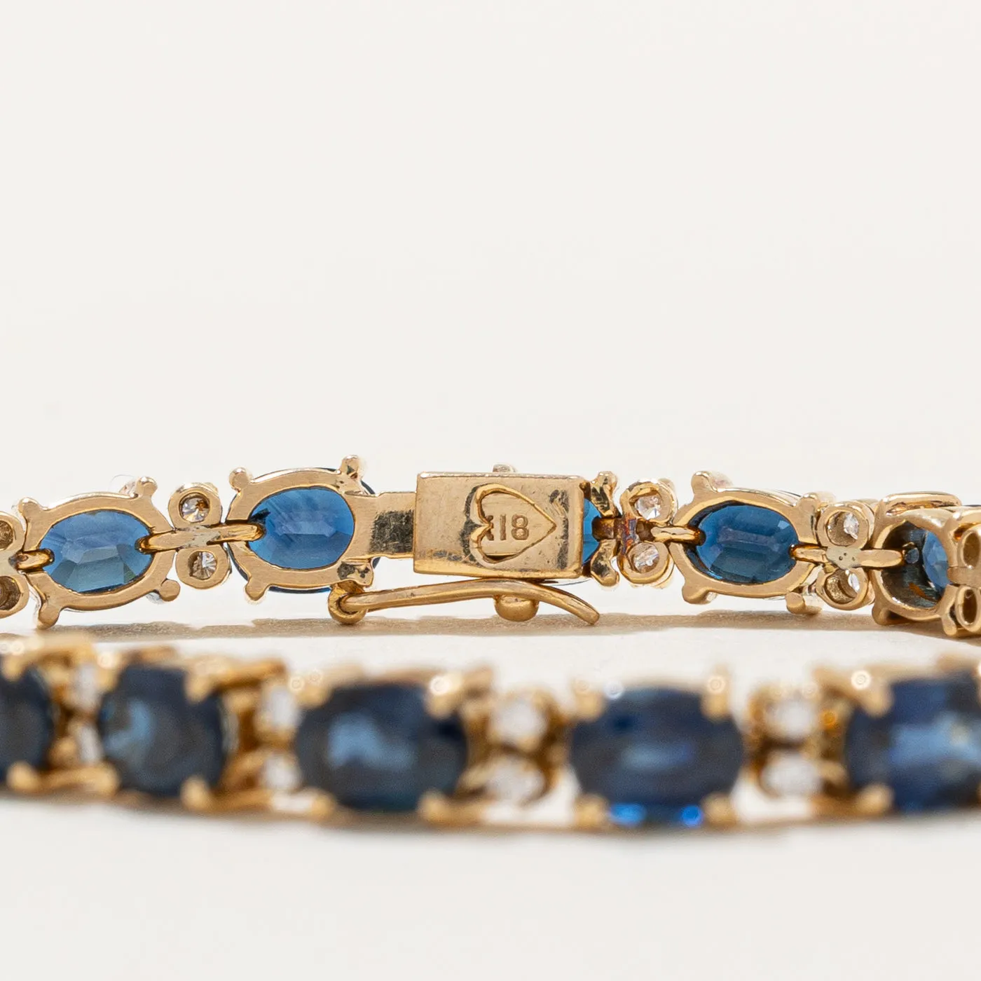 Sapphire & Diamond Tennis Bracelet | 8.00ctw, 0.48ctw | 6" |
