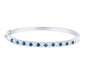 Sapphire and Diamond Common Prong Bangle
