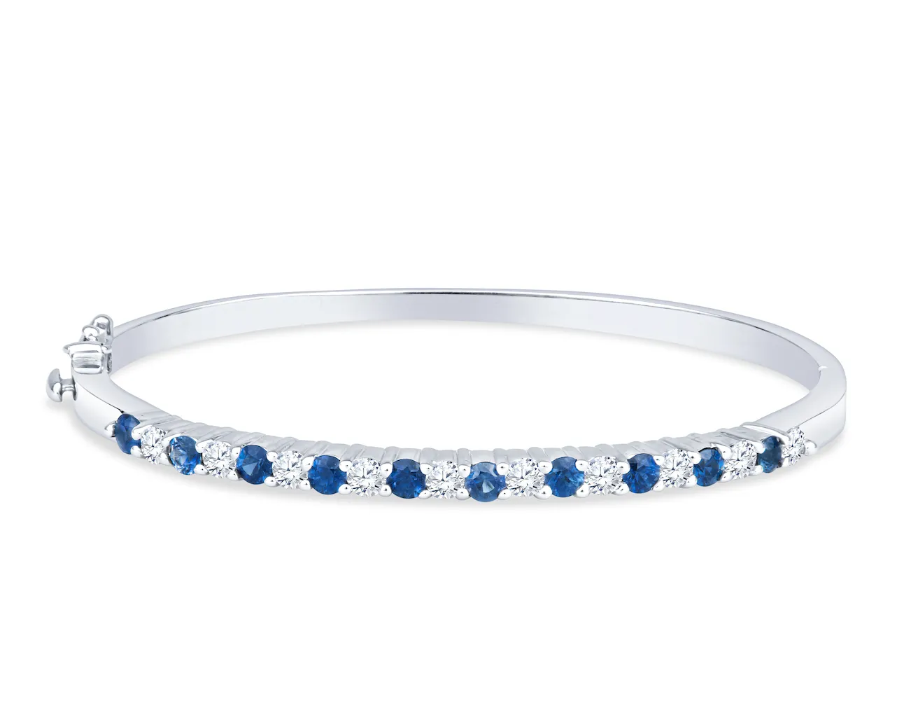 Sapphire and Diamond Common Prong Bangle